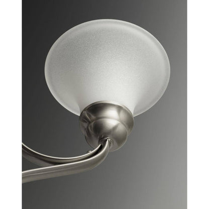Progress Lighting Applause  Brushed Mini Pendant with Etched Parchment Glass