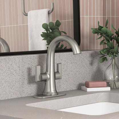 KOHLER Setra Single Hole 2-Handle Monoblock Bathroom Faucet in Brushed Nickel