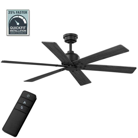 Home Decorators Cortaine 54 in. Indoor/Outdoor Matte Black Ceiling Fan