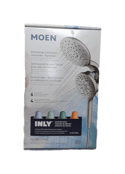 MOEN Aromatherapy 6-Spray Patterns 6.5 in. Tub Wall Mount Dual Shower Heads