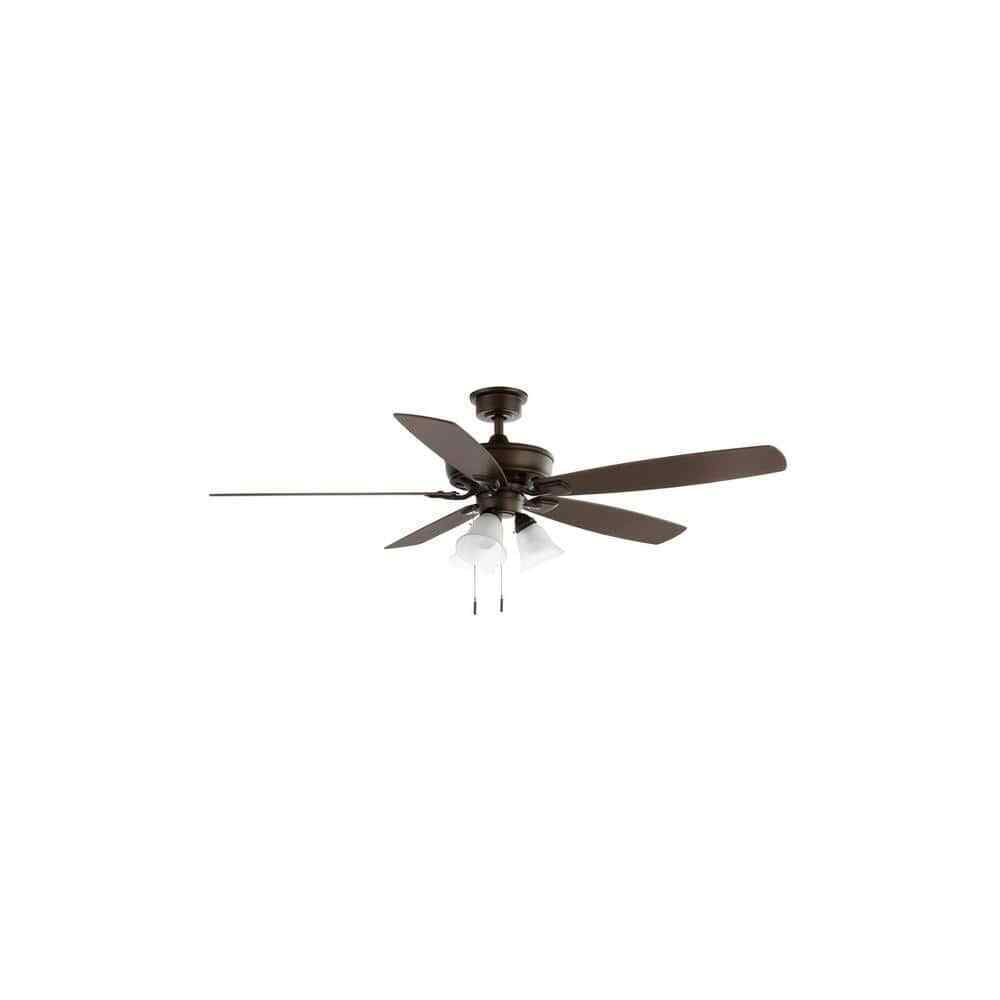 Hampton Bay Wellton 60 in LED Espresso Bronze DC Motor Ceiling Fan with Light