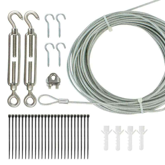 Newhouse Lighting 48 ft. String Light Hanging Kit Wire Mounting Hooks