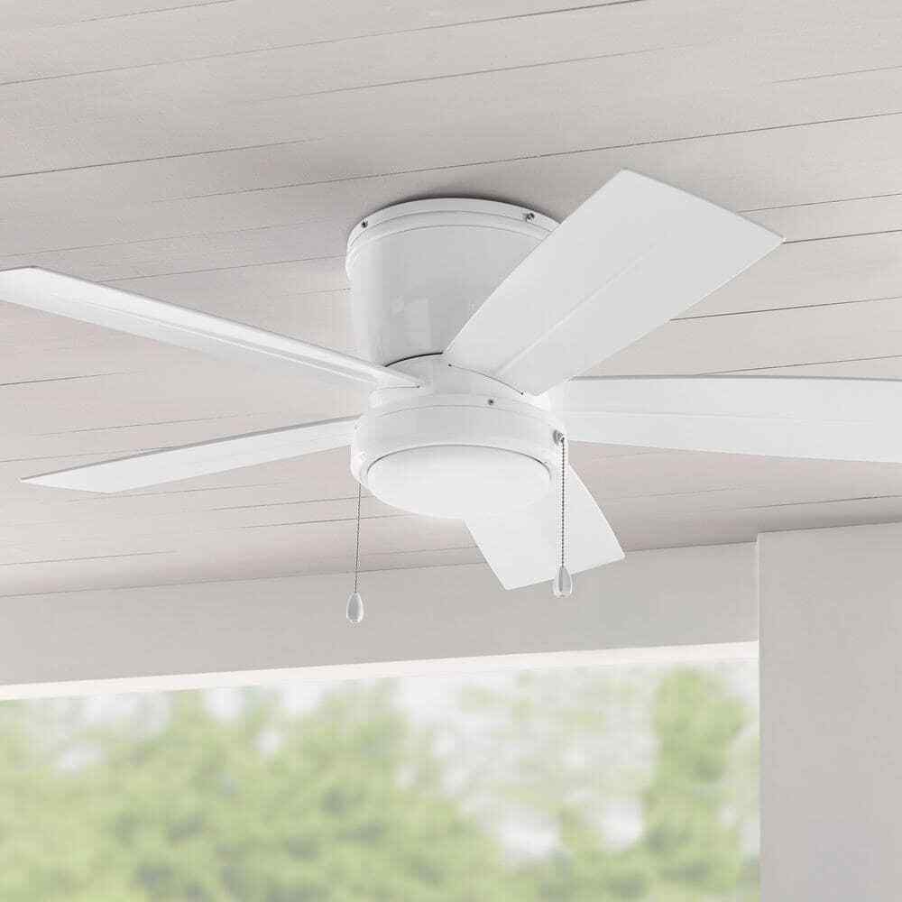 Home Decorators Arleigh 44 in. LED Outdoor White Ceiling Fan w/ Light
