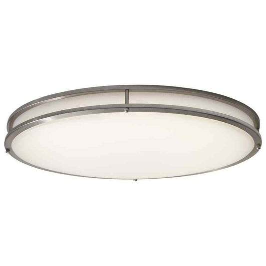 Hampton Bay 24 in. Oval 1-Light Brushed Nickel Dimmable LED Flush Mount