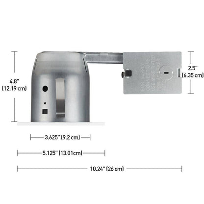 Globe Electric 4 in. Square Shower White Matte Recessed Lighting Kit 90653
