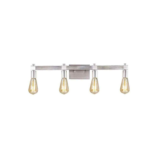 Eglo Westbury 30.8 in. 4-Light Vanity Light Nickel w/ Painted Grey Driftwood