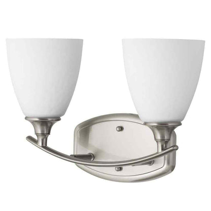 Home Decorators Stansbury Collection 2-Light Brushed Nickel Vanity Light