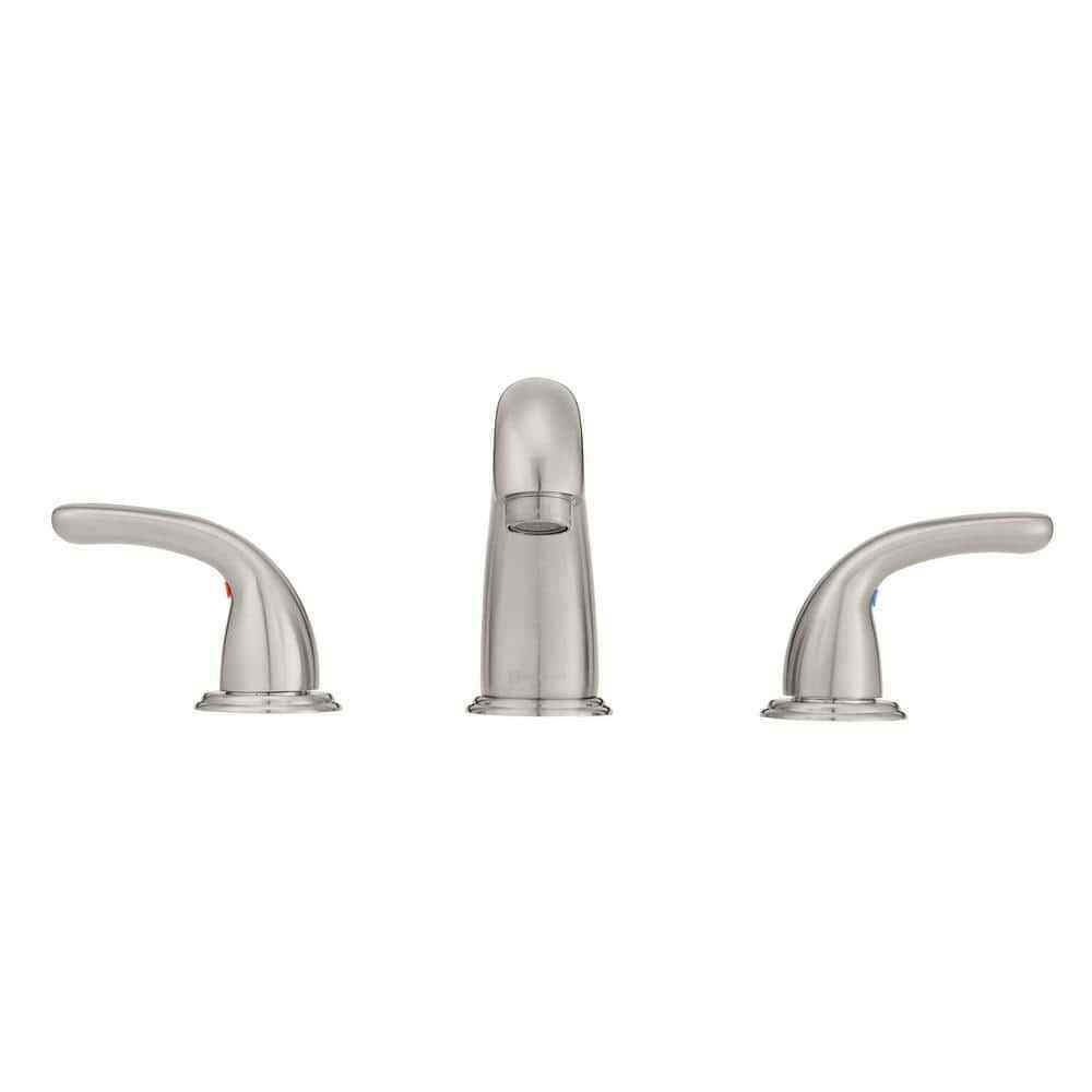 Glacier Bay Builders 8 in. Widespread 2-Handle Bathroom Faucet Brushed Nickel