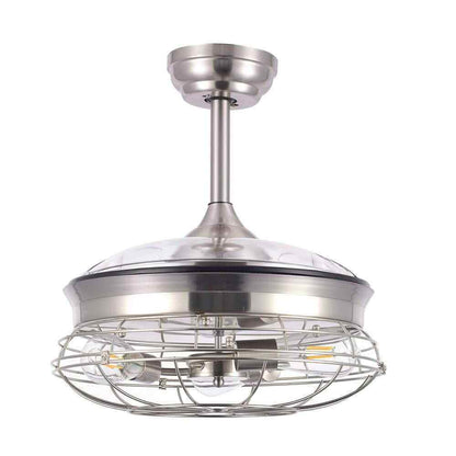 Bella Depot 36 in. LED Brushed Nickel Retractable Ceiling Fan Light and Remote