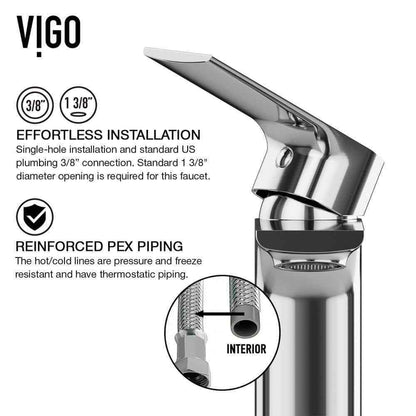 VIGO Davidson Single Handle Single-Hole Bathroom Faucet in Chrome VG01043CH