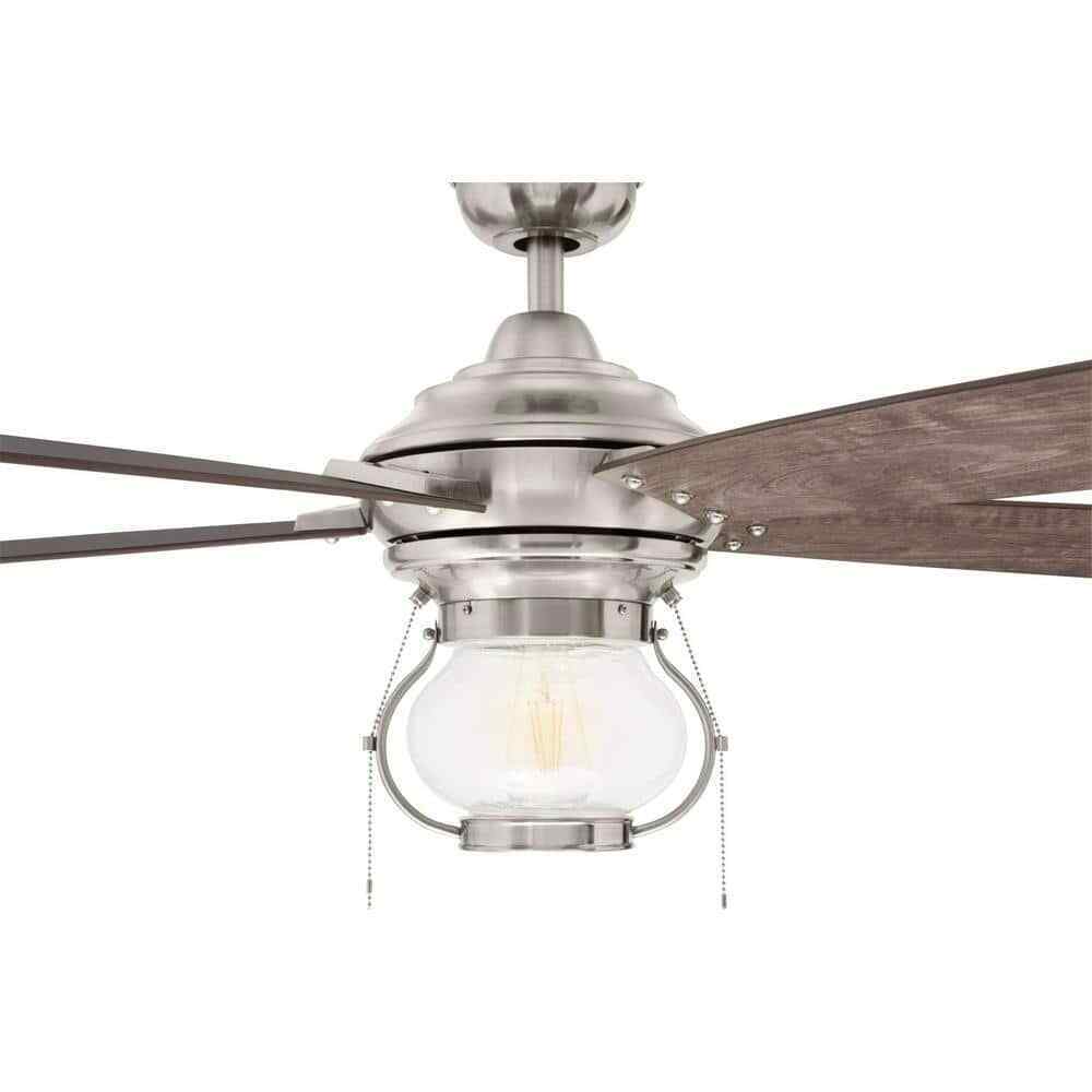Home Decorators Raina 52 in. LED Outdoor Brushed Nickel Ceiling Fan w/ Light