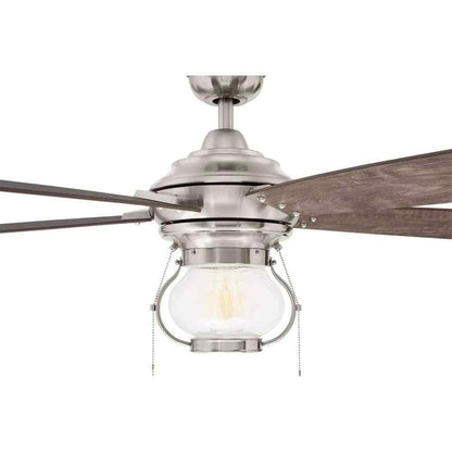 Home Decorators Raina 52 in. LED Outdoor Brushed Nickel Ceiling Fan w/ Light