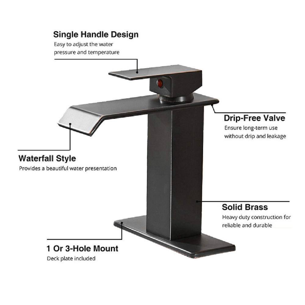Matrix Decor Single Hole Single-Handle Bathroom Faucet with Drain Assembly