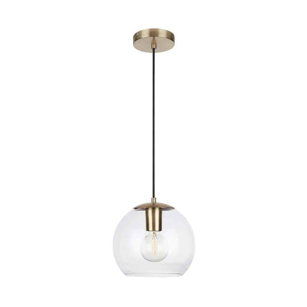 Home Decorators Collection 1-Light Antique Brass and Glass Mini-Pendant AF42409S