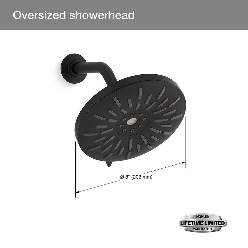 KOHLER Bellerose 3-Spray Patterns 1.75 GPM 8 in. Wall Mount Fixed Shower Head