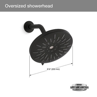 KOHLER Bellerose 3-Spray Patterns 1.75 GPM 8 in. Wall Mount Fixed Shower Head
