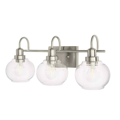 Home Decorators Halyn 23 in. 3-Light Brushed Nickel Bathroom Vanity Light