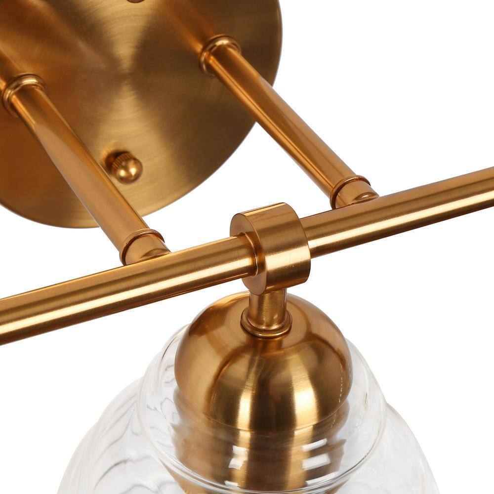 LNC Modern Industrial 23 in. 3-Light Plated Brass Bathroom Vanity Light