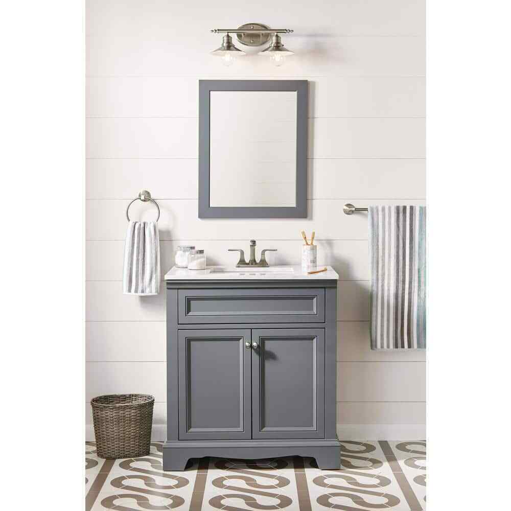 Home Decorators Glenhurst 16 in. 2-Light  Brushed Nickel  Vanity Light Fixture