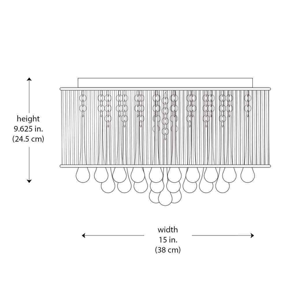 Home Decorators Flenniken 15 in. Integrated LED Chrome and Crystal Ceiling Light