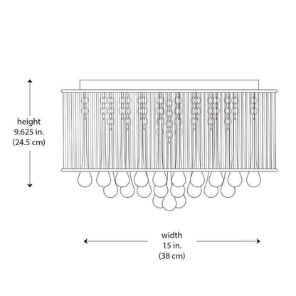 Home Decorators Flenniken 15 in. Integrated LED Chrome and Crystal Ceiling Light