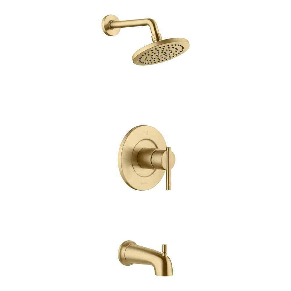Glacier Bay Dorind Tub and Shower Faucet 1.8 GPM in Matte Gold Valve Included
