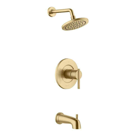 Glacier Bay Dorind Tub and Shower Faucet 1.8 GPM in Matte Gold Valve Included