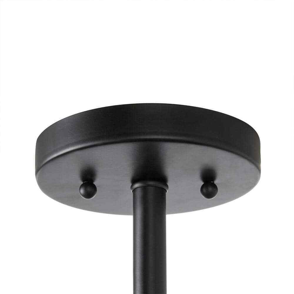 Home Decorators Kristella 12.5 in. 3-Light Matte Black Semi Flush Mount Light
