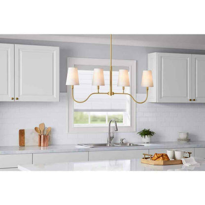 Hampton Bay Vernon Hills 4-Light Antique Brass Island Pendant Light