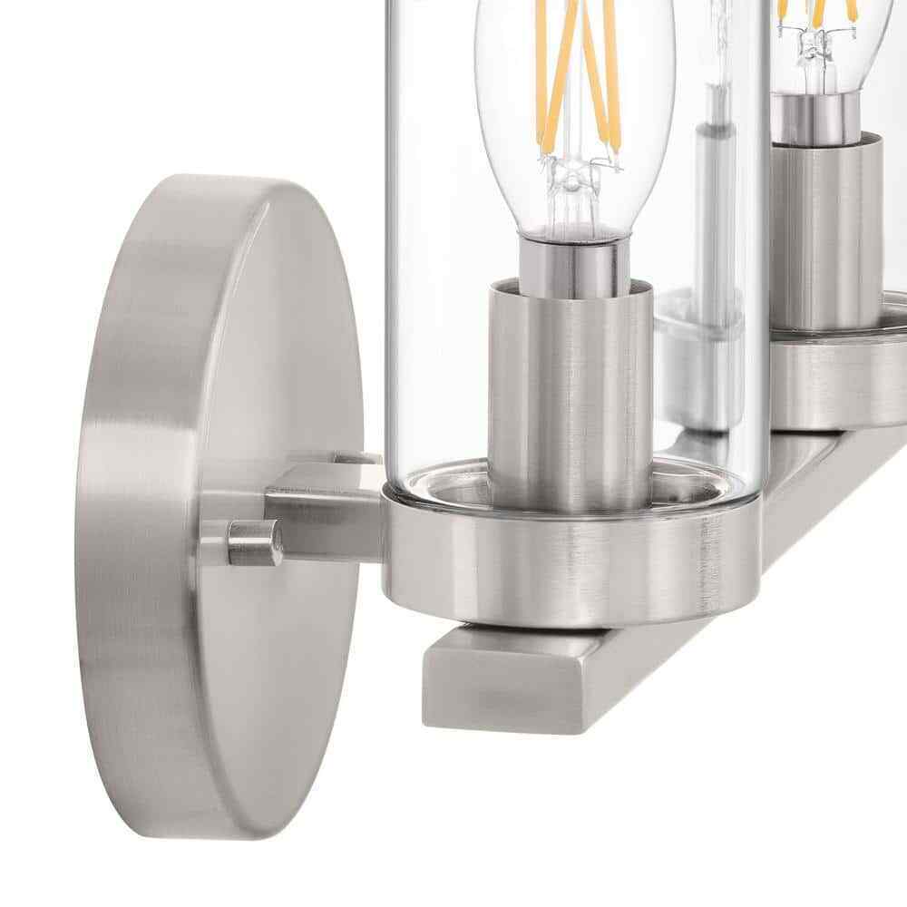 Hampton Bay Loveland 10.5" 2-Light Brushed Nickel Bathroom Vanity Light Fixture