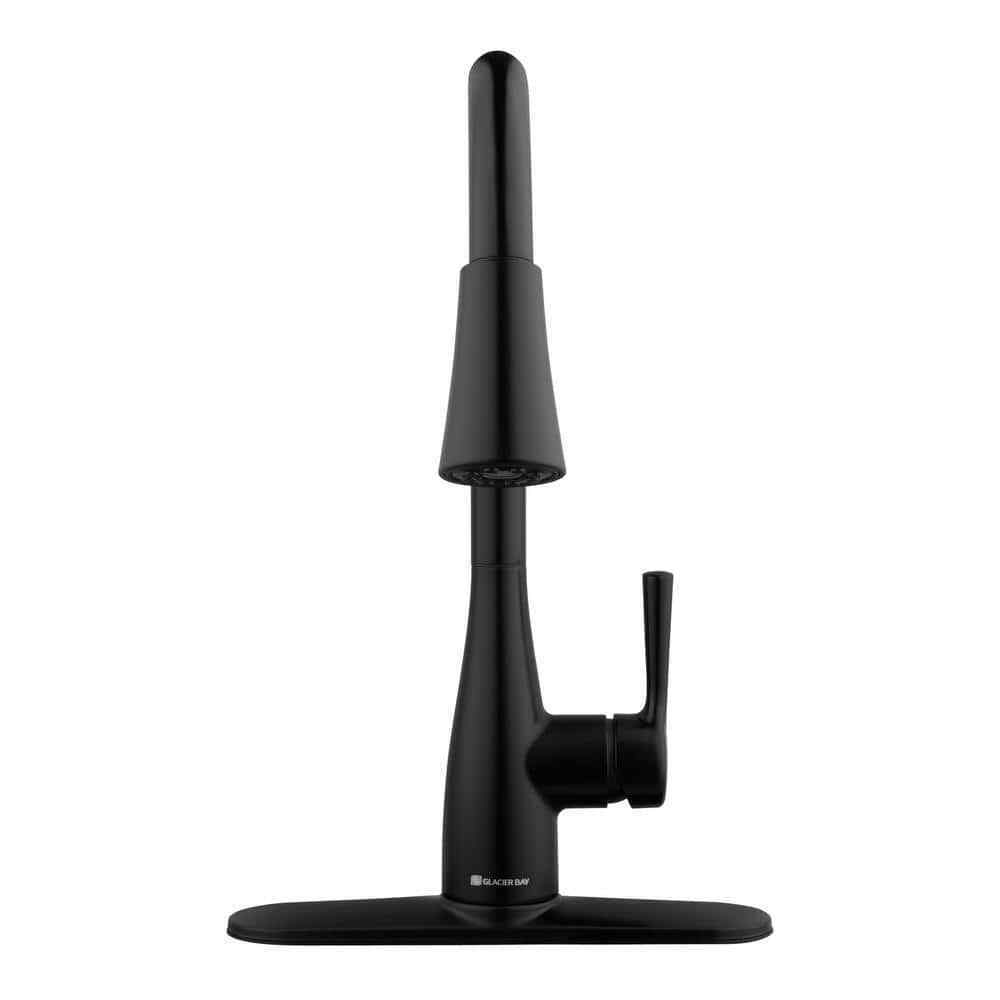 Glacier Bay Sadira Touchless 1-Handle Pull-Down Sprayer Kitchen Faucet Black