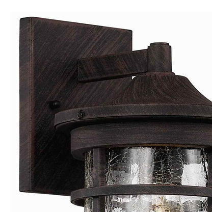 Bel Air Lighting Avalon 11 in. 1-Light Rust Outdoor Wall Light Fixture