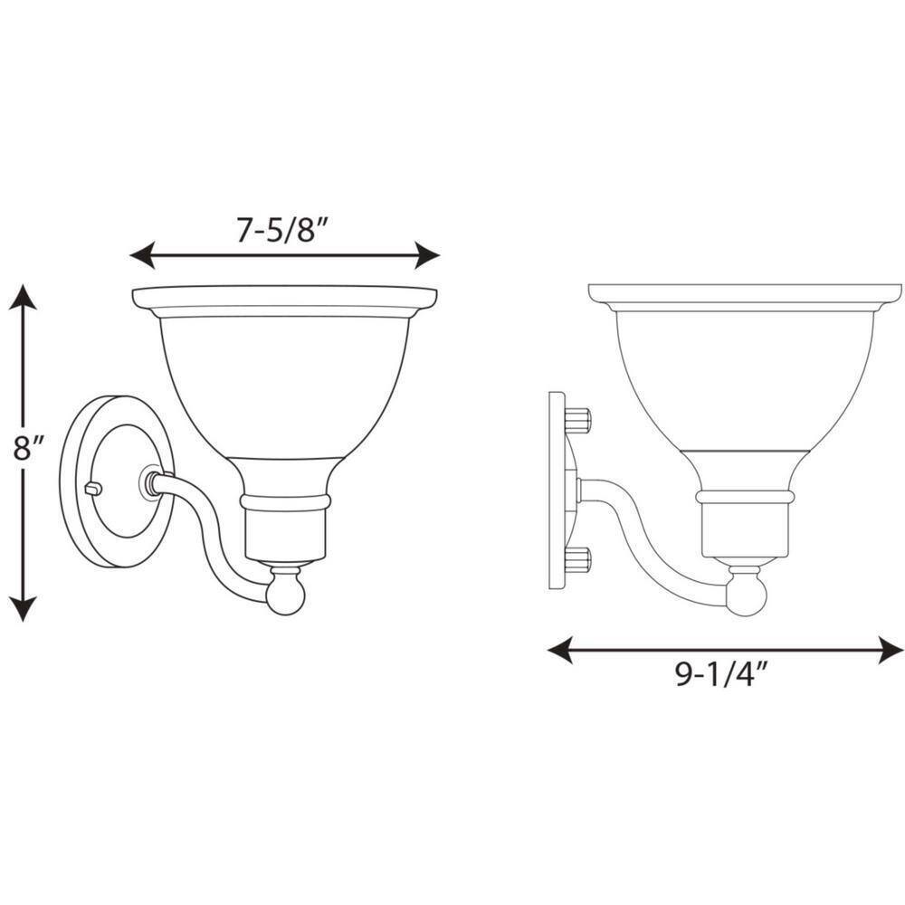Progress Lighting Madison 1-Light Antique Bronze Glass Traditional Bath Vanity