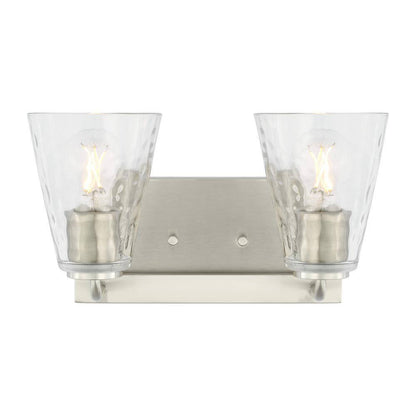 Home Decorators Westbrook 2-Light Brushed Nickel Modern Bathroom Vanity Light