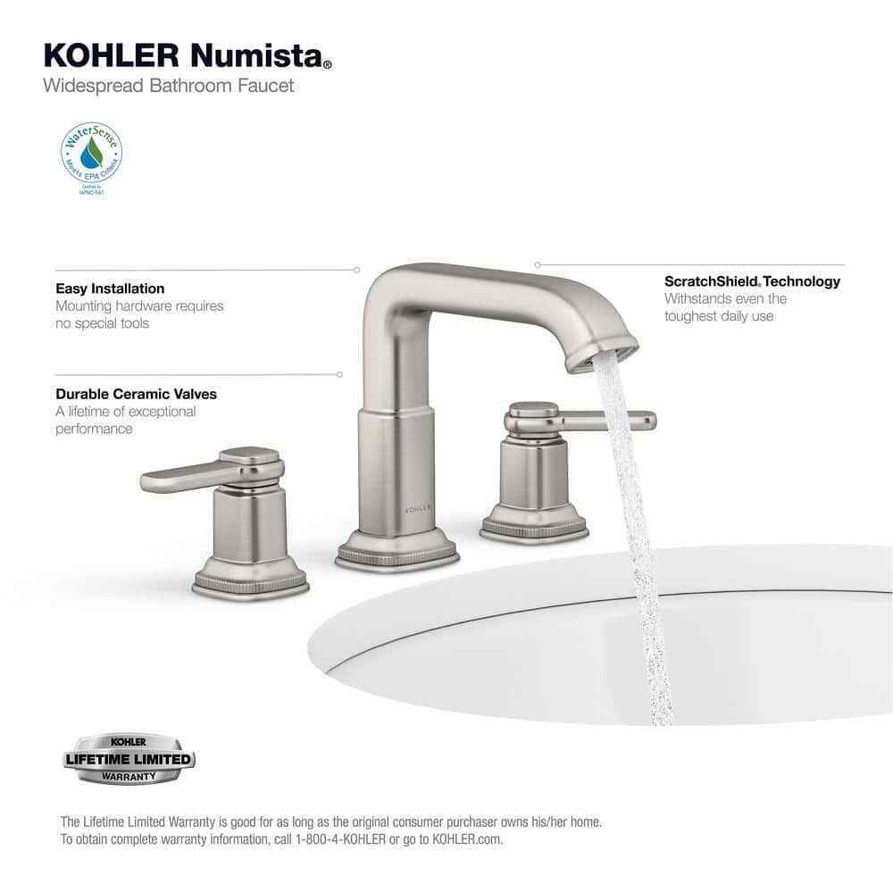 KOHLER Numista 8 in. Widespread Double Handle Bathroom Faucet in Brushed Nickel