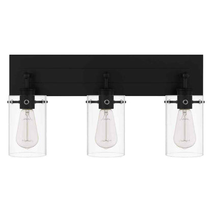 Hampton Bay Regan 21 in. 3-Light Matte Black Bathroom Vanity Light