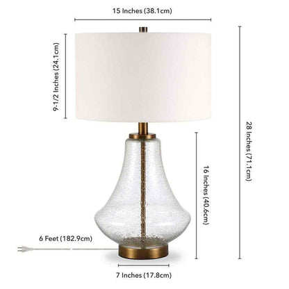 Meyer&Cross Lagos 23 in. Table Lamp in Brushed Brass and Seeded Glass