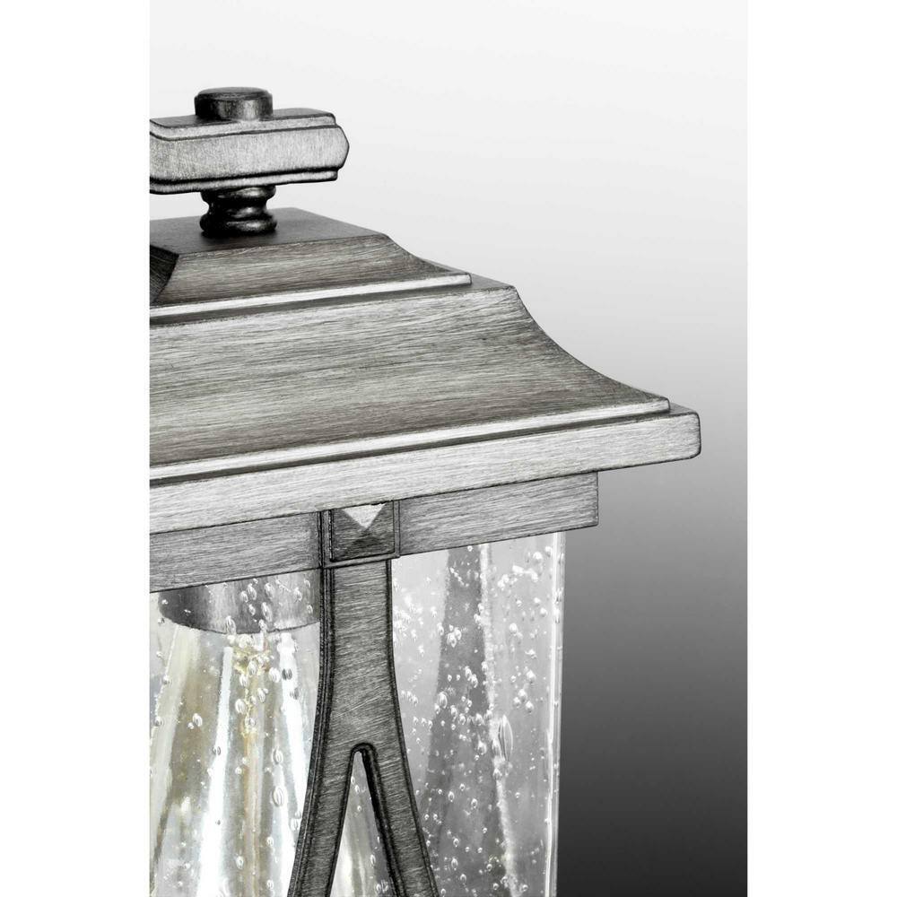 Progress Lighting Abbott Antique Pewter Clear Seeded Glass Post Lantern Light