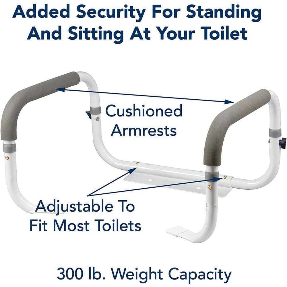 Glacier Bay Toilet Support Rail Adjustable Grab Bar FGB368GB THD
