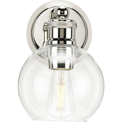 Progress Lighting Hansford 1-Light Polished Nickel Bathroom Vanity Wall Light