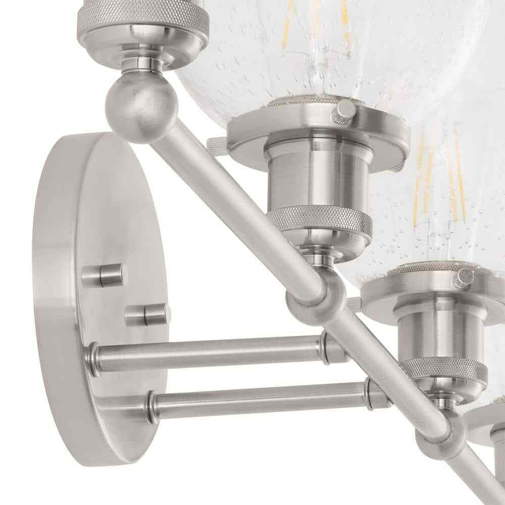 Home Decorators Evelyn 37.5 in. 4-Light Brushed Nickel Vanity Light