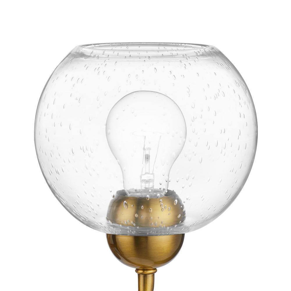 Home Decorators Jill 16 in. 2-Light Gold Vanity Light w/ Seeded Glass Shade