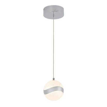 Artika Wavey 7-Watt 1 Light Chrome Modern LED Mini Pendant Light Fixture