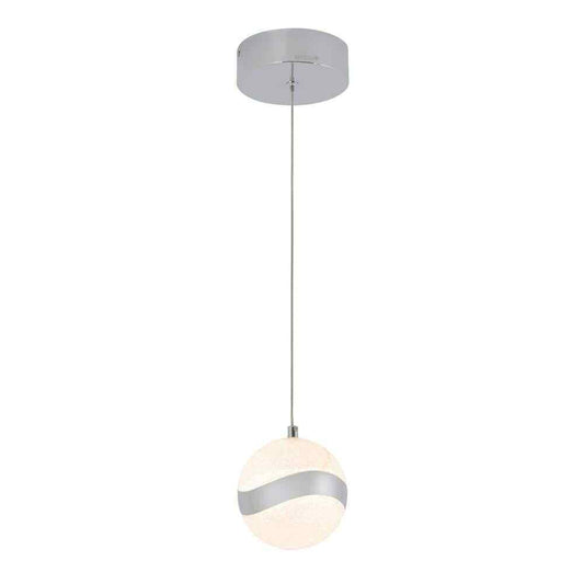 Artika Wavey 7-Watt 1 Light Chrome Modern LED Mini Pendant Light Fixture