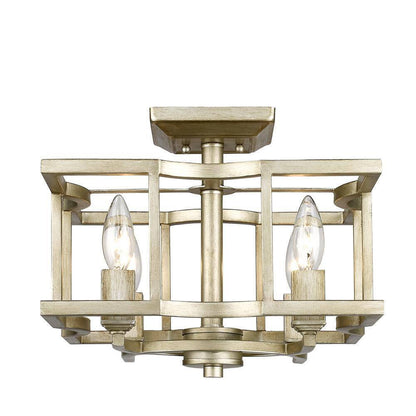 Golden Lighting Bellare 4-Light White Gold Semi-Flush Mount 7151-SF WG