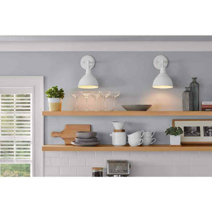 Home Decorators Collection Franklin 1-Light Wired Sconce in Distressed White
