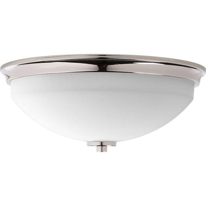 Progress Lighting Replay Polished Nickel Flush Mount w/ Etched White Glass