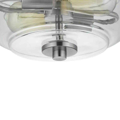 Home Decorators Knollwood 12 in. 2-Light Brushed Nickel Industrial Ceiling Light