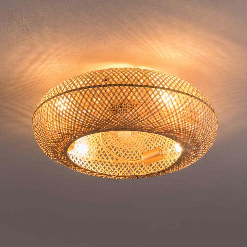 OUKANING 20 in. Gold Farmhouse 6-Speed Reversible Wind Direction Ceiling Fan