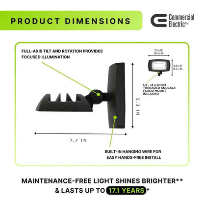 Commercial Electric 50W Equivalent Integrated LED Wall/Flood Light